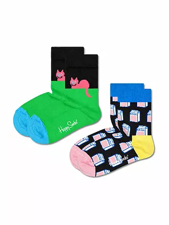 HAPPY SOCKS | Kinder Socken CAT 2-er Pkg. black / multi | 